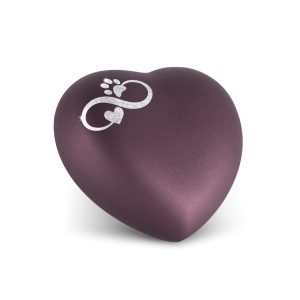 Tierurnenkeramikurne-edition-herz-berry-Infinity Herz/Pfote silber-1