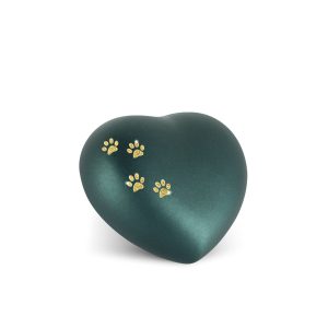 Tierurnenkeramikurne-edition-herz-petrol-Pfötchen gold-0