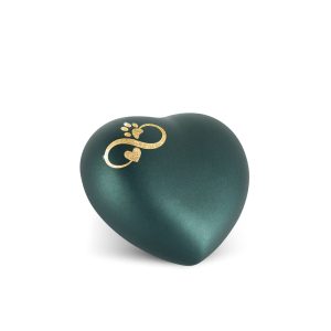 Tierurnenkeramikurne-edition-herz-petrol-Infinity Herz/Pfote gold-0