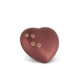 Tierurnenkeramikurne-edition-herz-rubin-Pfötchen gold-0