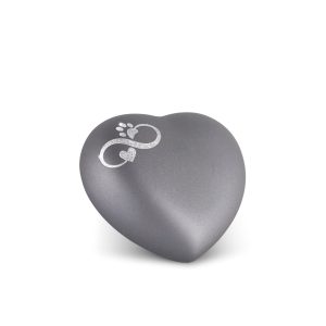 Tierurnenkeramikurne-edition-herz-steingrau-Infinity Herz/Pfote silber-0