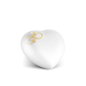 Tierurnenkeramikurne-edition-herz-weiß-Infinity Herz/Pfote gold-0