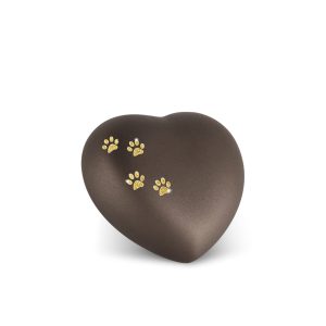 Tierurnenkeramikurne-edition-herz-siena-Pfötchen gold-0