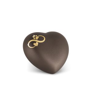 Tierurnenkeramikurne-edition-herz-siena-Infinity Herz/Pfote gold-0