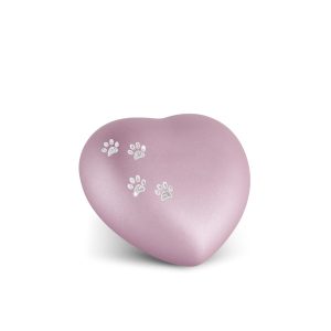 Tierurnenkeramikurne-edition-herz-rosé-Pfötchen silber-0