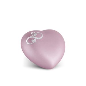 Tierurnenkeramikurne-edition-herz-rosé-Infinity Herz/Pfote silber-0
