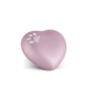 Tierurnenkeramikurne-edition-herz-kristall-rosé-Kristall-Pfote-0