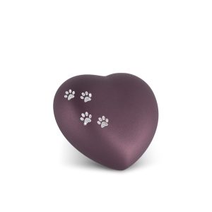 Tierurnenkeramikurne-edition-herz-berry-Pfötchen silber-0