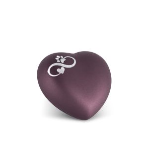 Tierurnenkeramikurne-edition-herz-berry-Infinity Herz/Pfote silber-0