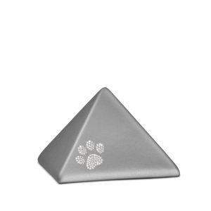 Tierurnenkeramikurne-edition-pyramide-steingrau-Kristall-Pfote-0
