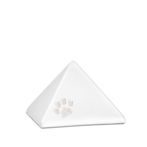 Tierurnenkeramikurne-edition-pyramide-weiß-Kristall-Pfote-0