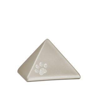 Tierurnenkeramikurne-edition-pyramide-champagner-Kristall-Pfote-0