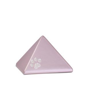 Tierurnenkeramikurne-edition-pyramide-rosé-Kristall-Pfote-0