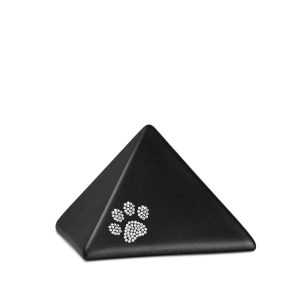 Tierurnenkeramikurne-edition-pyramide-schwarz-Kristall-Pfote-0