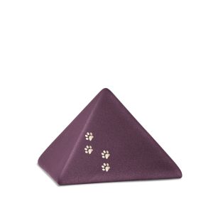 Tierurnenkeramikurne-edition-pyramide-berry-vier Pfötchen gold glänzend-0