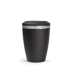 Tierurnenmetallurne-edition-glamour-schwarz-flacher Deckel