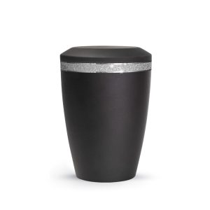 Tierurnenmetallurne-edition-glamour-schwarz-flacher Deckel