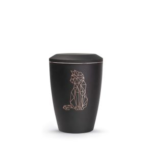 Tierurnenmetallurne-edition-karat-schwarz-geometrische Katze-0