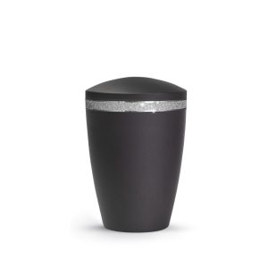 Tierurnenmetallurne-edition-glamour-schwarz-runder Deckel