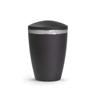 Tierurnenmetallurne-edition-glamour-schwarz-runder Deckel