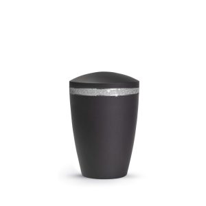 Tierurnenmetallurne-edition-glamour-schwarz-runder Deckel