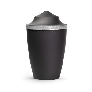 Tierurnenmetallurne-edition-glamour-schwarz-hoher Deckel