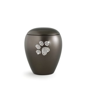 Tierurnenkeramikurne-edition-crystal-chocolat-Pfote aus Kristallen-1
