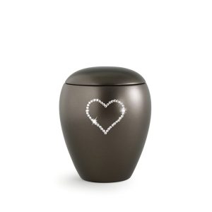 Tierurnenkeramikurne-edition-crystal-chocolat-Herz aus Kristallen-1