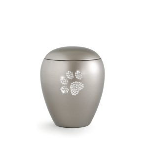 Tierurnenkeramikurne-edition-crystal-fumé-Pfote aus Kristallen-1