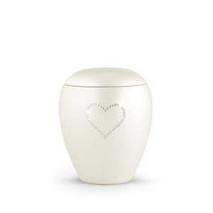 Tierurnenkeramikurne-edition-crystal-champagner-Herz aus Kristallen-1