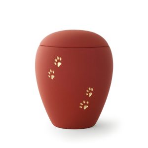 Tierurnenkeramikurne-edition-siena-rubin-goldene Pfoten vertieft-2