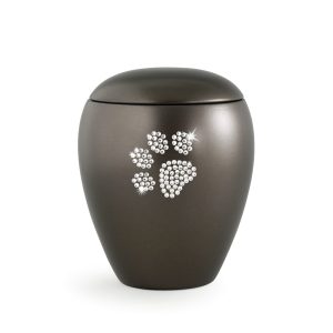Tierurnenkeramikurne-edition-crystal-chocolat-Pfote aus Kristallen-2