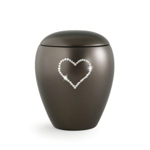 Tierurnenkeramikurne-edition-crystal-chocolat-Herz aus Kristallen-2