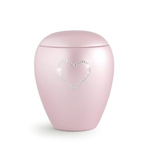 Tierurnenkeramikurne-edition-crystal-rosé-Herz aus Kristallen-2