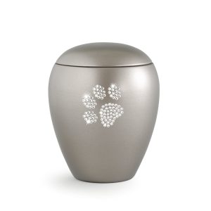Tierurnenkeramikurne-edition-crystal-fumé-Pfote aus Kristallen-2