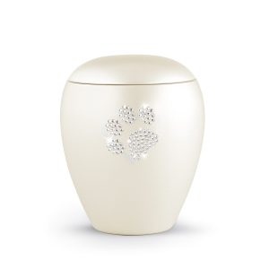 Tierurnenkeramikurne-edition-crystal-champagner-Pfote aus Kristallen-2