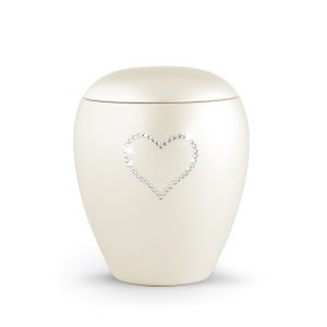 Tierurnenkeramikurne-edition-crystal-champagner-Herz aus Kristallen-2