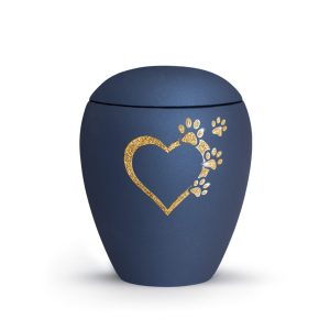 Tierurnenkeramikurne-edition-verona-navy-Herz mit Pfoten sparkling gold-2