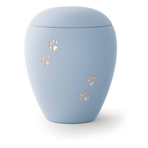 Tierurnenkeramikurne-edition-siena-himmelblau-goldene Pfoten vertieft-2