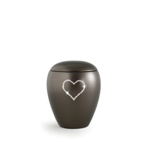 Tierurnenkeramikurne-edition-crystal-chocolat-Herz aus Kristallen-0
