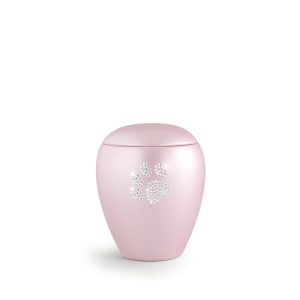 Tierurnenkeramikurne-edition-crystal-rosé-Pfote aus Kristallen-0
