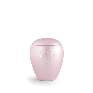 Tierurnenkeramikurne-edition-crystal-rosé-Herz aus Kristallen-0