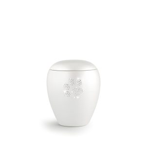Tierurnenkeramikurne-edition-crystal-perlmutt-Pfote aus Kristallen-0
