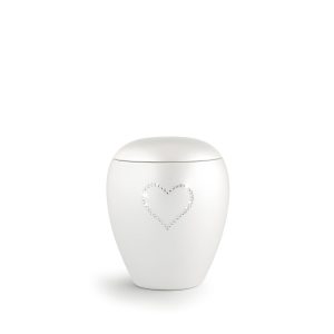 Tierurnenkeramikurne-edition-crystal-perlmutt-Herz aus Kristallen-0