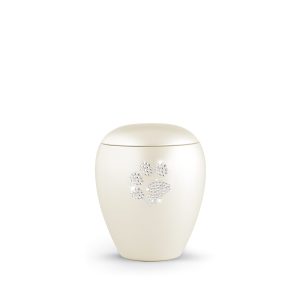 Tierurnenkeramikurne-edition-crystal-champagner-Pfote aus Kristallen-0