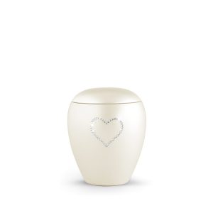 Tierurnenkeramikurne-edition-crystal-champagner-Herz aus Kristallen-0