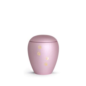 Tierurnenkeramikurne-edition-verona-rosé-vier Pfoten gold gebürstet-0